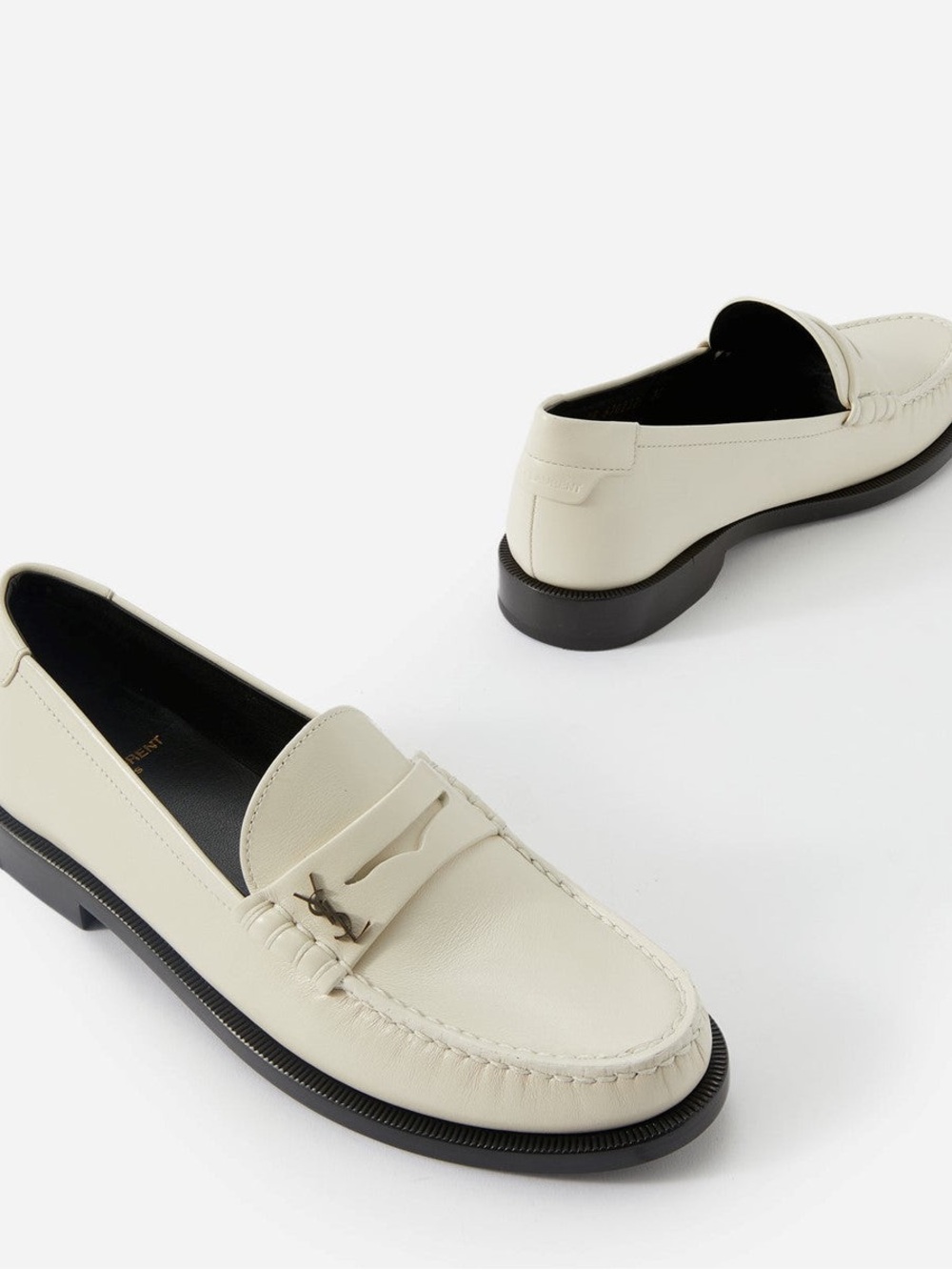 NWB Saint Laurent Le Loafer 15 Pearl Ivory Loafers NEW Size 40